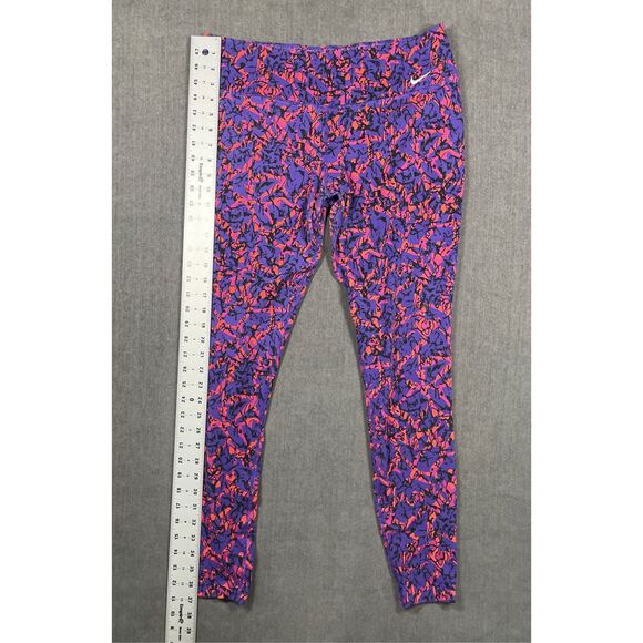 Nike Dri-FIT Leggings Women XL Purple Pink Athletic Training Colorful Athleisure - Picture 4 of 11